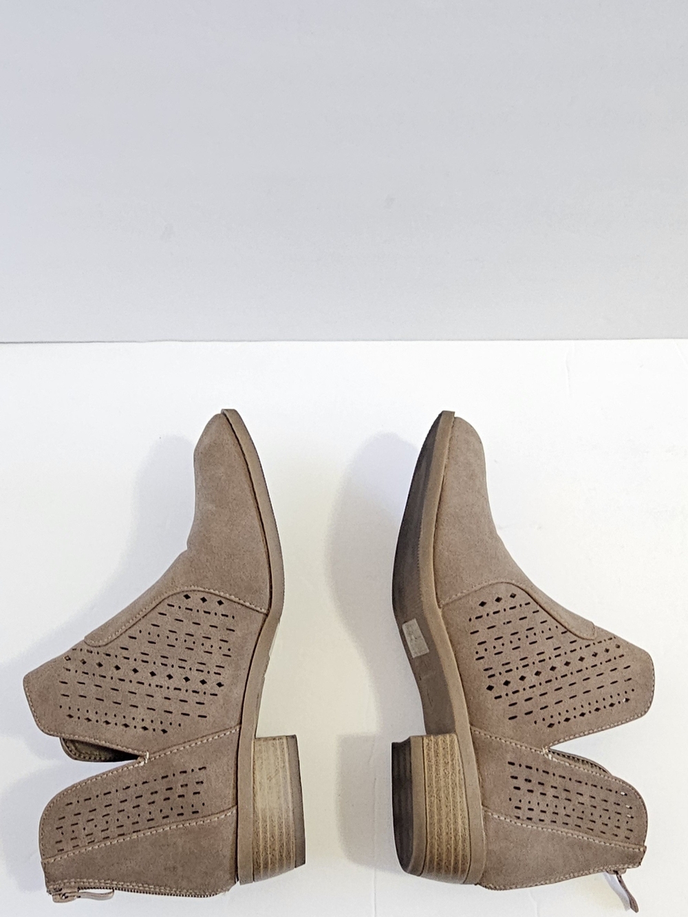 Women's Shein Taupe Cutout Ankle Boots - Picture 7 of 9